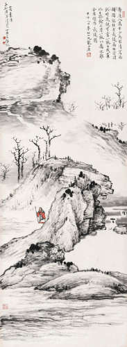 李研山（1898-1961） 长镵图 立轴 设色纸本 1954年作