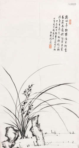 冼玉清（1894-1965） 兰石图 镜心 水墨纸本 1957年作