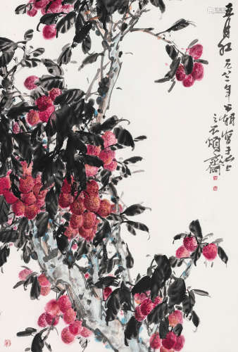 刘昌潮（1907-1997） 五月红 立轴 设色纸本 1982年作