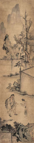 苏六朋（1791-1862） 招饮图 立轴 设色纸本