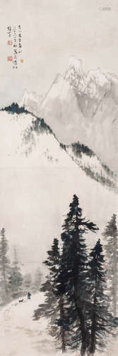 黎雄才（1910-2001） 西北雪景 镜框 设色纸本 1947年作