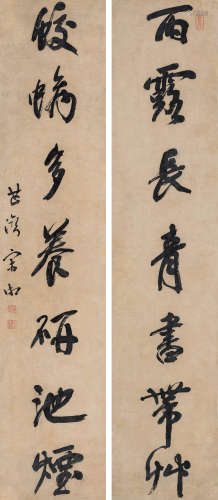 宋湘（1757-1827） 行书七言联 立轴 水墨纸本