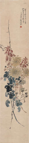 陈树人（1884-1948） 菊寿 立轴 设色纸本 1931年作