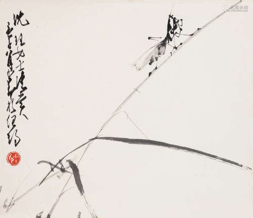 赵少昂（1905-1998） 螳螂 镜框 水墨纸本 1960年作
