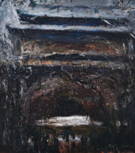 马可鲁  MA KELU (b.1954) 鼓楼的雪 2006 布面油画