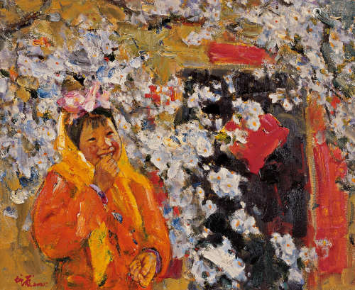 恽圻苍  YUN QICANG (b.1932) 春节 布面油画
