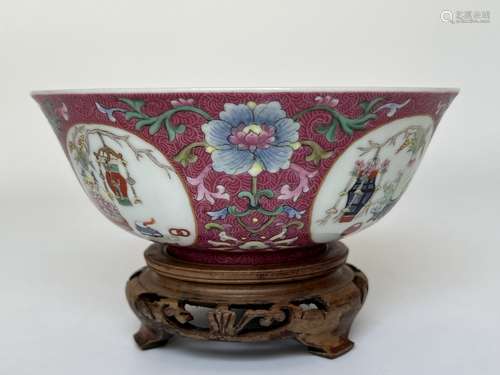 A famille rose bowl,  Qing Dynasty Pr.