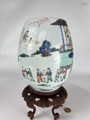 A Wucai vase, KangXi Pr.