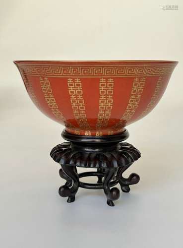 A famille rose bowl,  Qing Dynasty Pr.