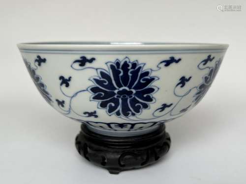 A large blue&white bowl,  Qing Dynasty Pr.