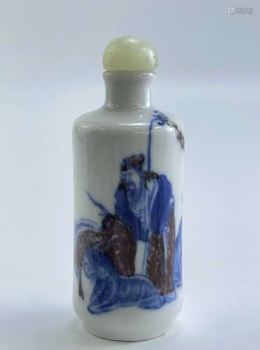 An underglaze red and blue&white snuff bottle vase, QianLong...