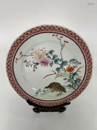 A famille rose dish, Qing Dynasty Pr.