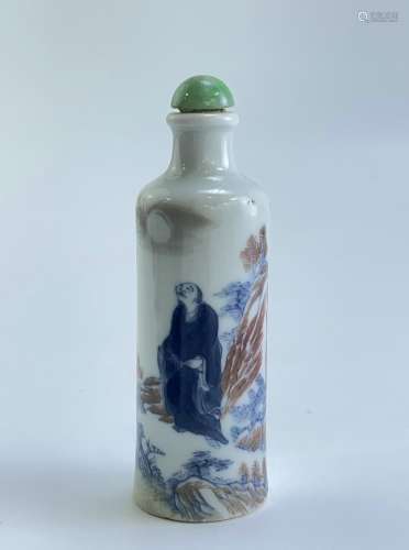 An underglaze red and blue&white snuff bottle vase, Marked.