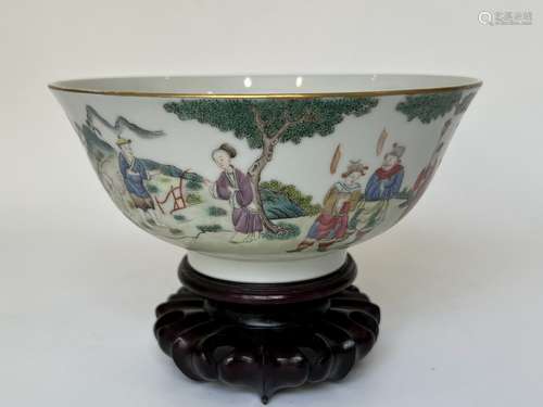 A famille rose bowl,  Qing Dynasty Pr.