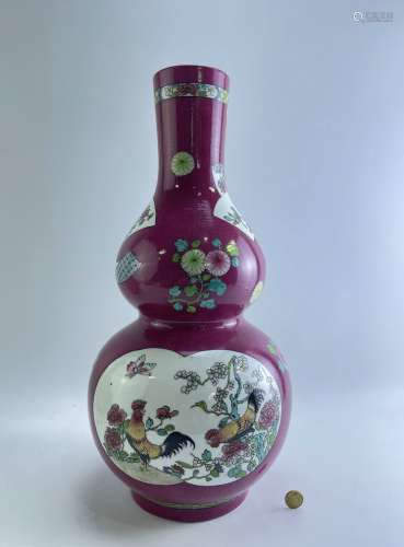 A famille rose gourd type vase, YongZheng Pr.
