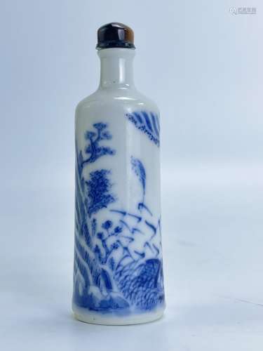 A very fine blue&white glaze snuff bottle vase, YongZhen Pr.