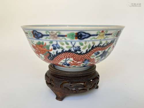 A famille rose bowl,  Qing Dynasty Pr.