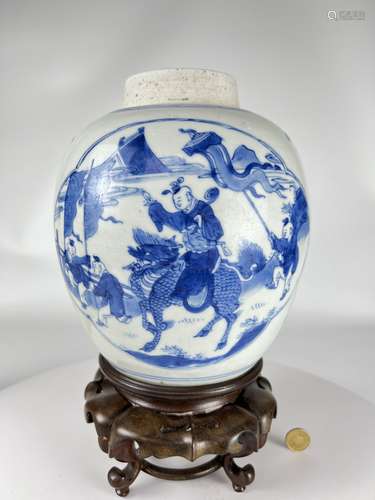 A blue&white tea jar, KangXi Pr.