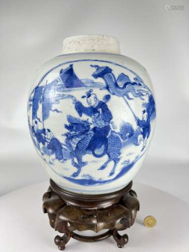 A blue&white tea jar, KangXi Pr.