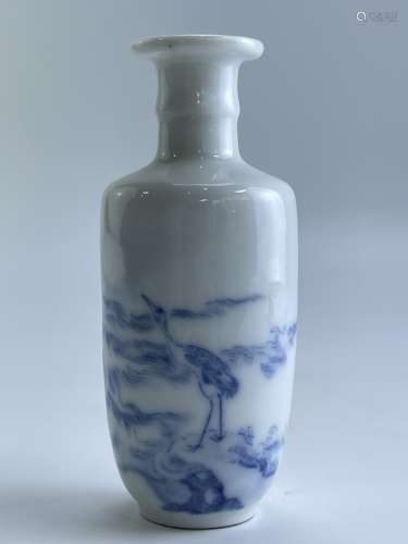 A miniature after WangBu blue&white vase, unkown mark, Repub...