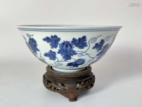 A blue&white bowl,  Qing Dynasty Pr.