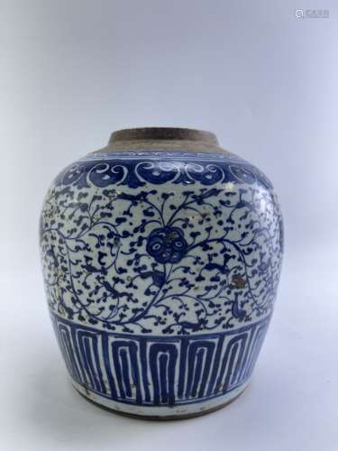 A blue&white tea jar, Qing Dynasty Pr.