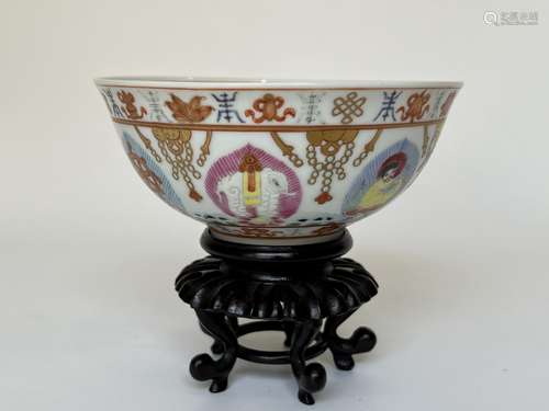 A famille rose bowl,  Qing Dynasty Pr.