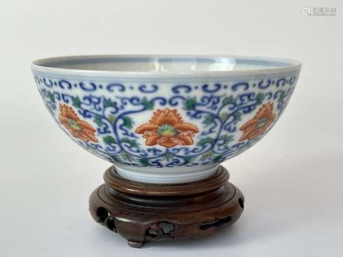 A famille rose bowl,  Qing Dynasty Pr.