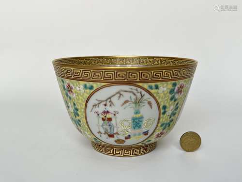 A famille rose bowl,  Qing Dynasty Pr.