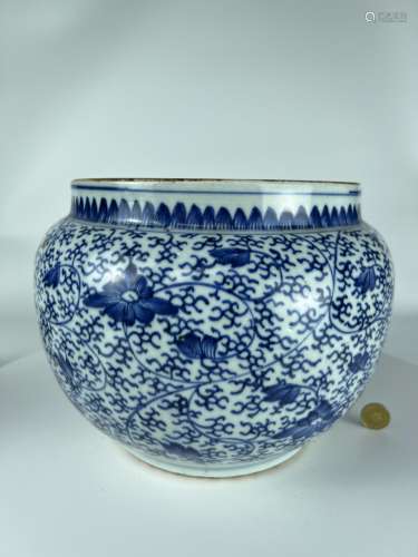 A blue&white water pot, KangXi Pr.