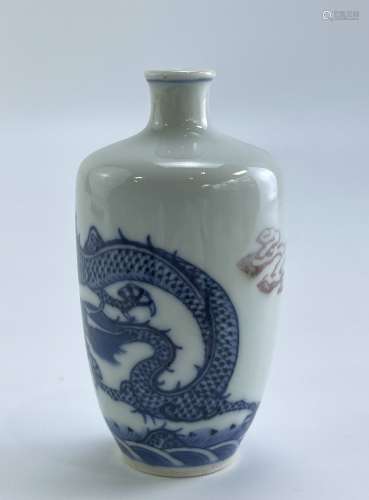 An Meiping-Shape underglaze red and blue&white snuff bottle ...