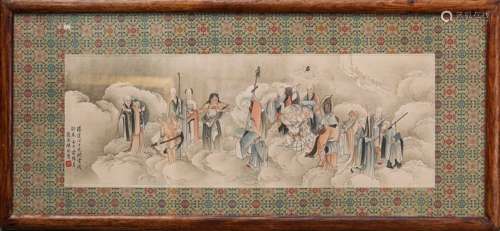 A CHINESE PAINTING OF WOODEN FRAME, MARKED BY CHENYUANDU