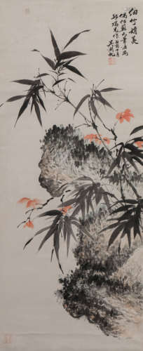 A CHINESE PAINTING OF STANDING SCROLL , MARKED BY WUHUFAN