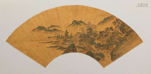 A CHINESE PAINTING OF COVERING OF FAN, MARKED BY QIUYING
