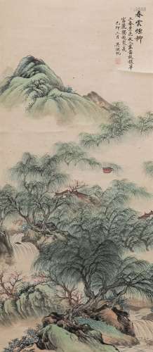 A CHINESE PAINTING OF STANDING SCROLL , MARKED BY WUHUFAN