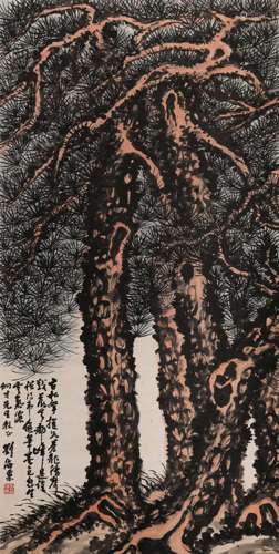 A CHINESE STANDING SCROLL MARKED BY LIUHAISU