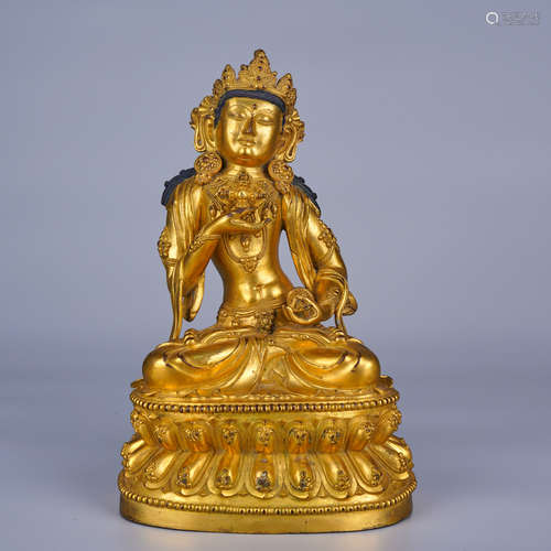 A GILT BRONZE STATUE OF BUDDHA