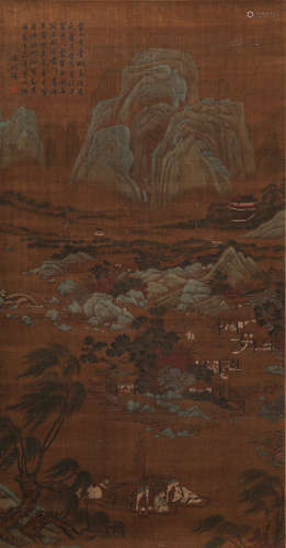 A CHINESE PAINTING OF STANDING SCROLL , MARKED BY QIUYING