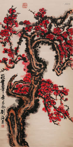 A CHINESE PAINTING OF STANDING SCROLL , MARKED BY LIUHAISU