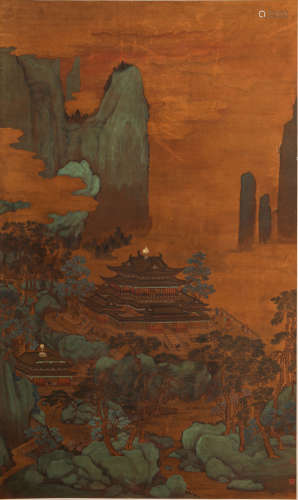 A CHINESE PAINTING OF STANDING SCROLL , MARKED BY CHEN MEI