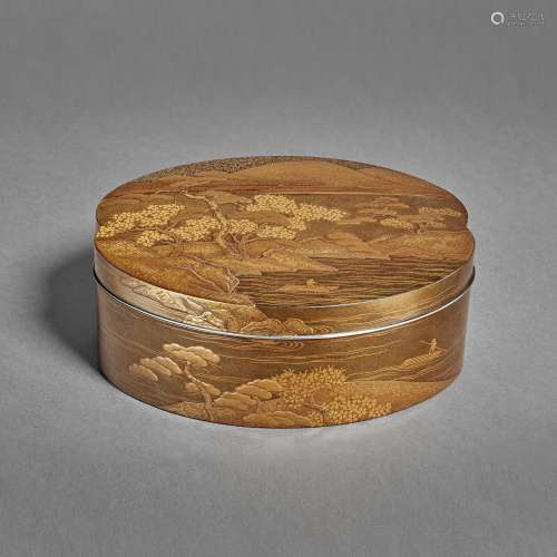 A SMALL LACQUER LOBED BOX ( KOBAKO ) MEIJI PERIOD (LATE 19TH...