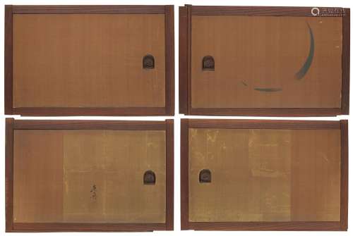 A SET OF FOUR KOBUSUMA (SMALL SLIDING DOORS) MEIJI PERIOD (L...