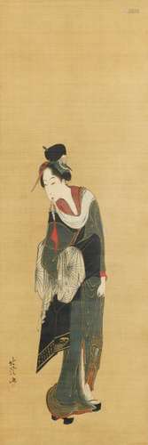 TOTOYA HOKKEI (1780-1850) Beauty Going to Public Bath