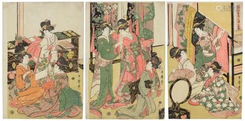 KITAGAWA UTAMARO (1754-1806) Konrei ironaoshi no zu, sanmai ...