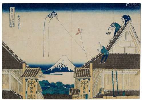 KATSUSHIKA HOKUSAI (1760-1849) Edo Surugacho Mitsui mise rya...