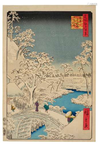 UTAGAWA HIROSHIGE (1797-1858) Meguro Taikobashi Yuhinooka (T...