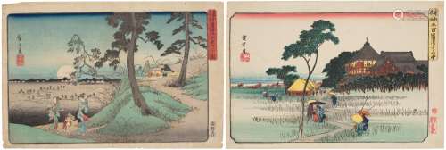 UTAGAWA HIROSHIGE (1797-1858) A group of two landscape print...
