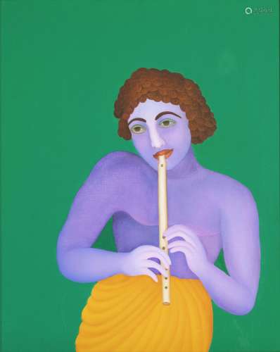MANJIT BAWA (1941-2008) Untitled (Krishna with Flute)