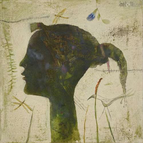 ARUP DAS (1927-2004) Untitled (Head of a Girl)