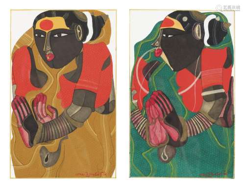 THOTA VAIKUNTAM (B. 1942) Untitled (Telangana Women)